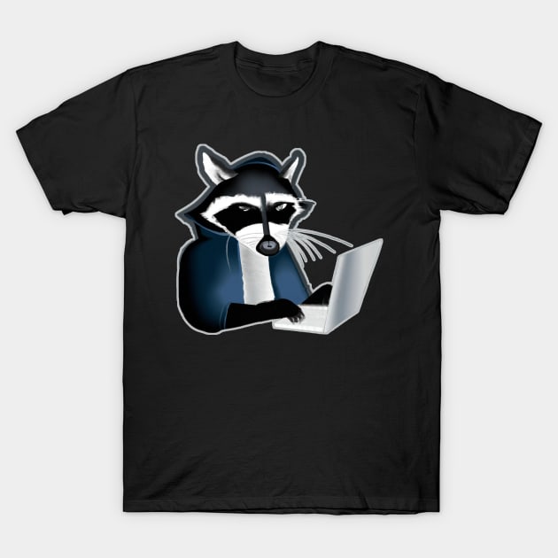 Raccoon Hacker T-Shirt by maxdax